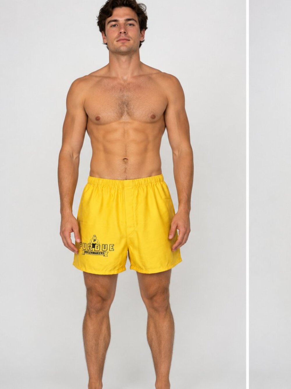 Vintage Men's XL Purdue University Boilermakers Pete Yellow High Rise Shorts